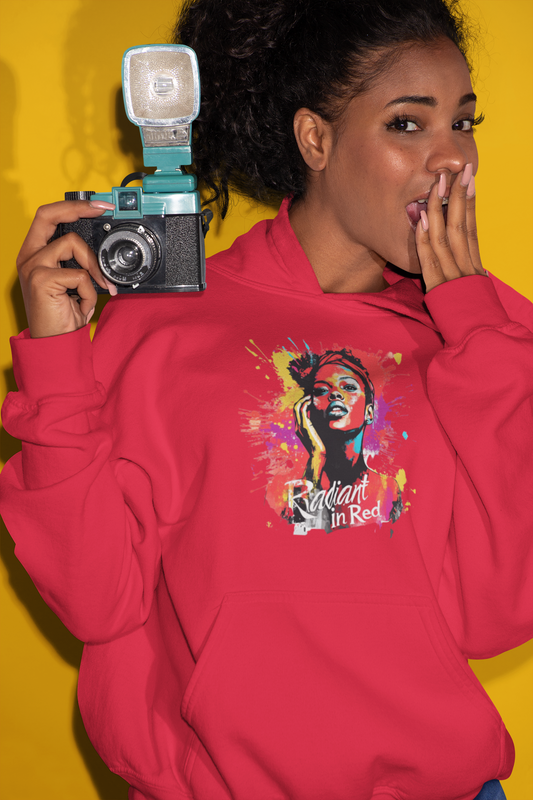Radiant in Red Heavy Blend™ Hoodie - Colorful Artistic Design for Comfort and Style